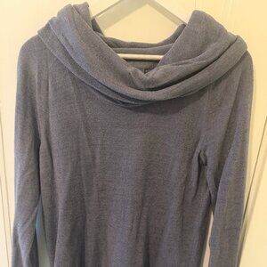 Barefoot Dreams CozyChic Ultra Lite Cowl Neck Pullover – Blue/Gray (Size Small)